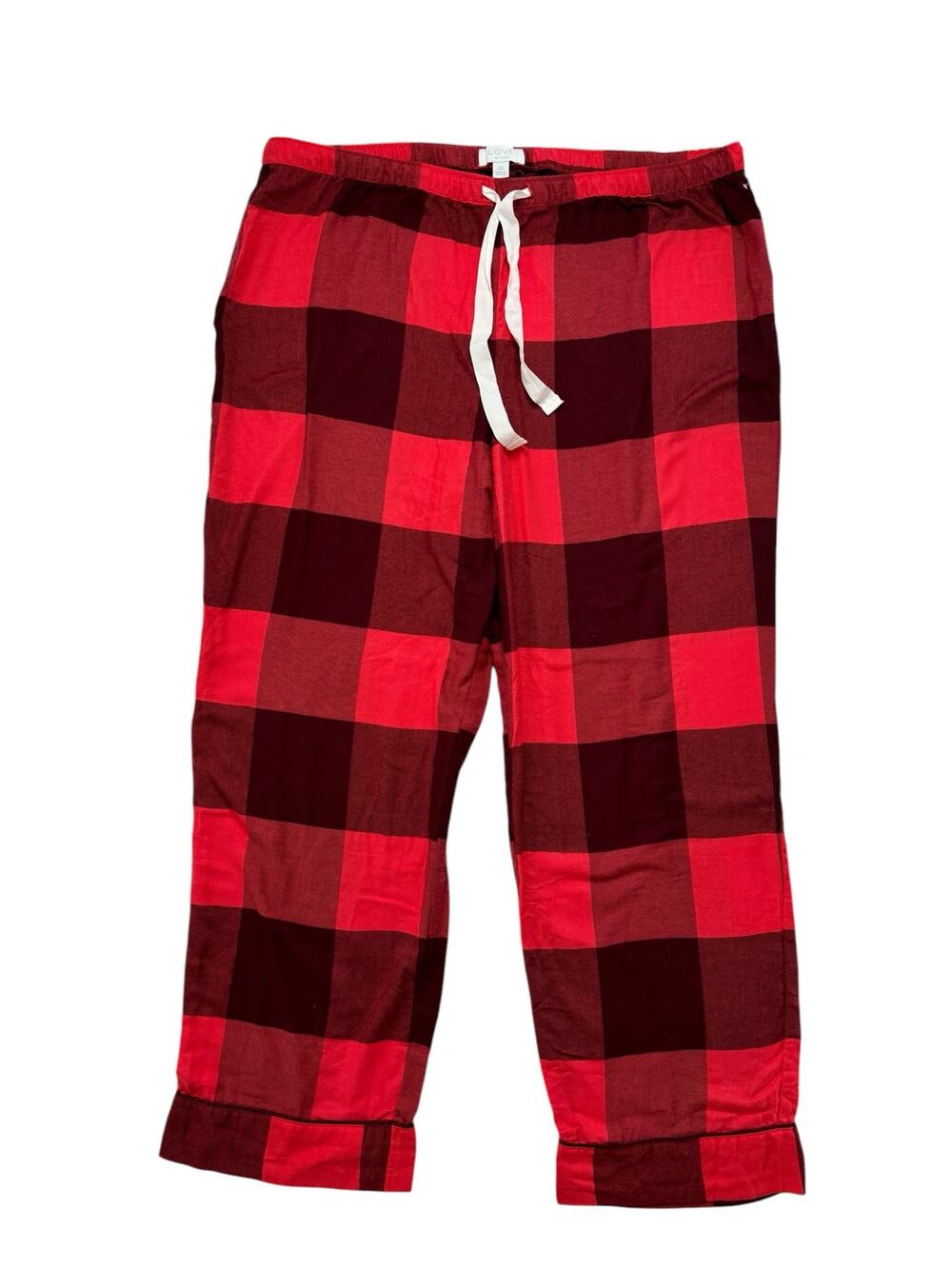 LOVE BY GAP *NEW* Pink Red Buffalo Check Pajama Lounge Pants Size XL Womens